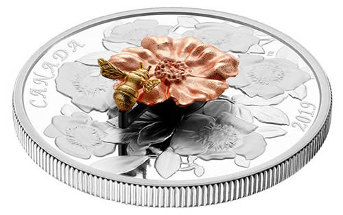 RCM-New-Release:-2019-5-Oz.-Pure-Silver-Coin---The-Bumble-Bee-And-The-Bloom